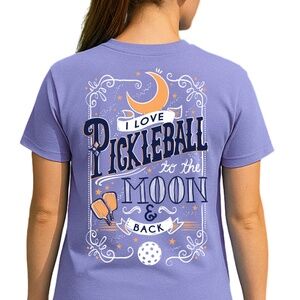 I Love Pickleball to the Moon and Back Shirt, Celestial Pickleball Graphic Tee